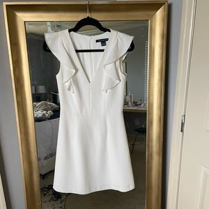 French Connection Whisper Ruffle V-Neck Dress